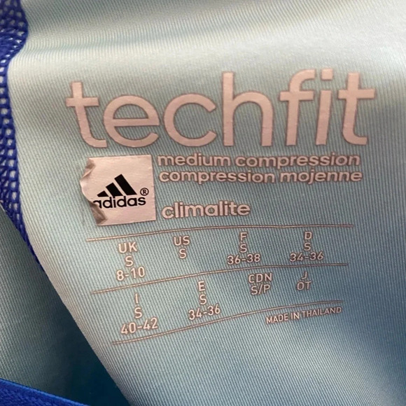 Adidas tech  fit sport bra and cropped leggings Sz S - Picture 5 of 12
